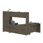 White L-Shaped Desk with Bookcase, 1-Person