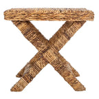 Banana Natural / Black Wicker X-Bench, Single Seat, 22"W x 22"D x 20"H