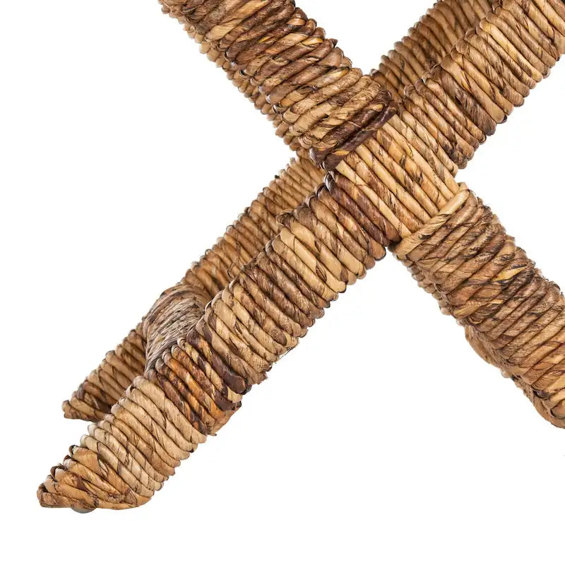Banana Natural / Black Wicker X-Bench, Single Seat, 22"W x 22"D x 20"H