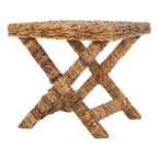 Banana Natural / Black Wicker X-Bench, Single Seat, 22"W x 22"D x 20"H