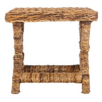 Banana Natural / Black Wicker X-Bench, Single Seat, 22"W x 22"D x 20"H