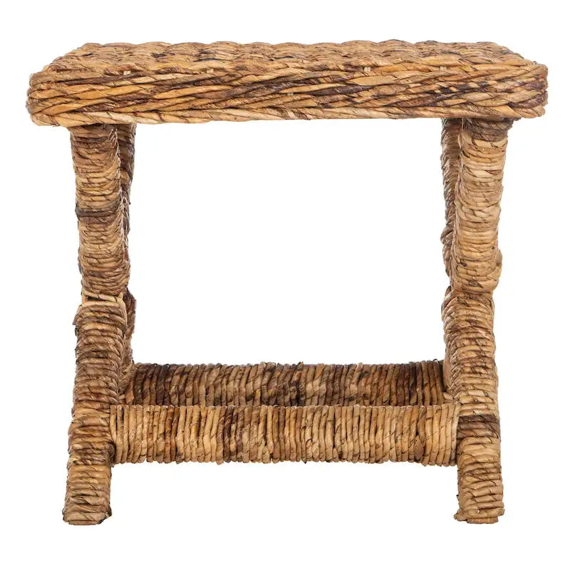Banana Natural / Black Wicker X-Bench, Single Seat, 22"W x 22"D x 20"H