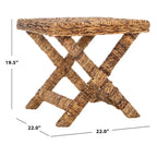 Banana Natural / Black Wicker X-Bench, Single Seat, 22"W x 22"D x 20"H