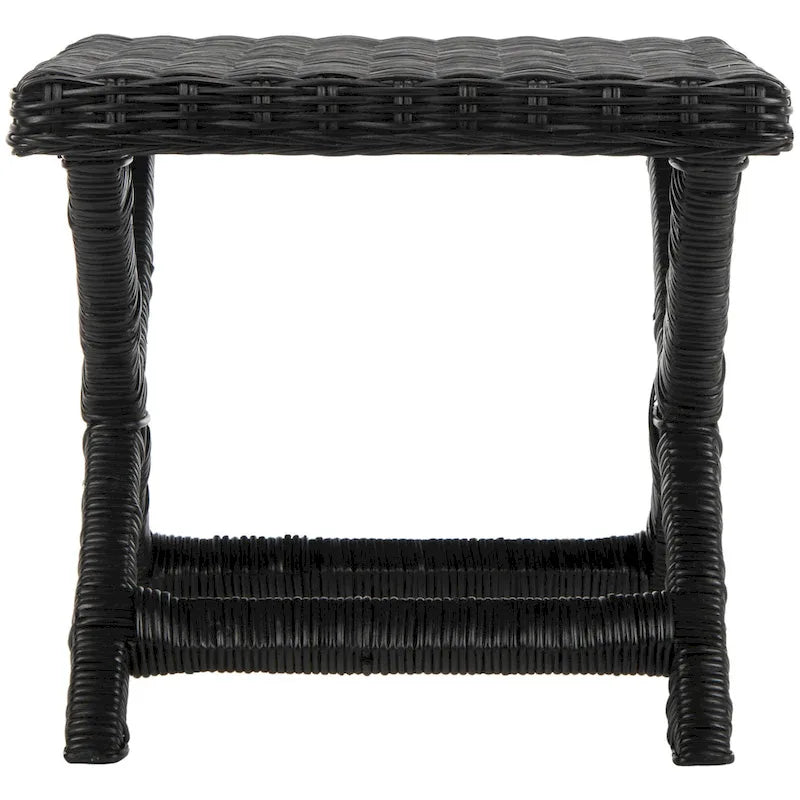 Banana Natural / Black Wicker X-Bench, Single Seat, 22"W x 22"D x 20"H