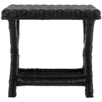 Banana Natural / Black Wicker X-Bench, Single Seat, 22"W x 22"D x 20"H