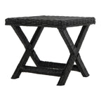Banana Natural / Black Wicker X-Bench, Single Seat, 22"W x 22"D x 20"H