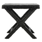 Banana Natural / Black Wicker X-Bench, Single Seat, 22"W x 22"D x 20"H