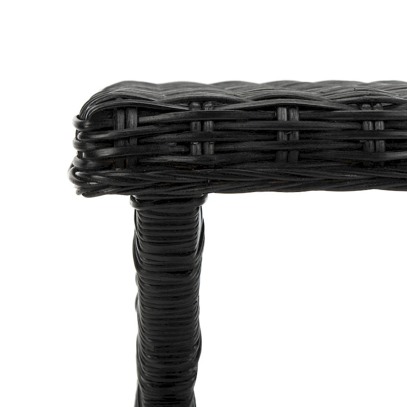 Banana Natural / Black Wicker X-Bench, Single Seat, 22"W x 22"D x 20"H