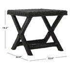 Banana Natural / Black Wicker X-Bench, Single Seat, 22"W x 22"D x 20"H