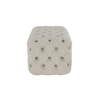 Black Tan or Grey Wood Tufted Fabric Modern Glam Ottoman Bench