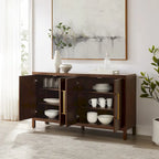 Dark Brown Herringbone 2-Door Sideboard (Fits up to 65" TV)