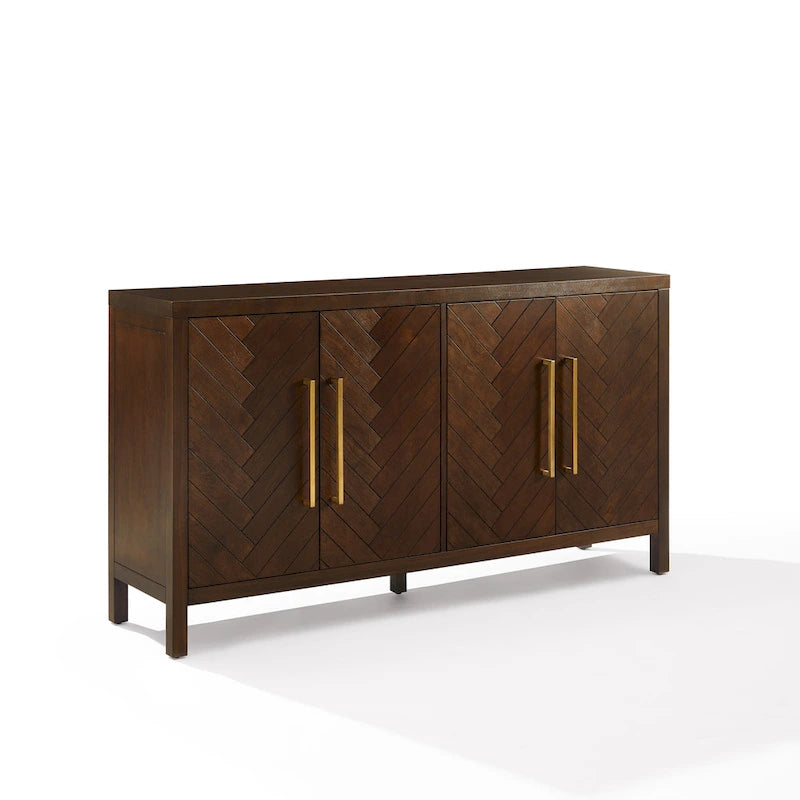 Dark Brown Herringbone 2-Door Sideboard (Fits up to 65" TV)