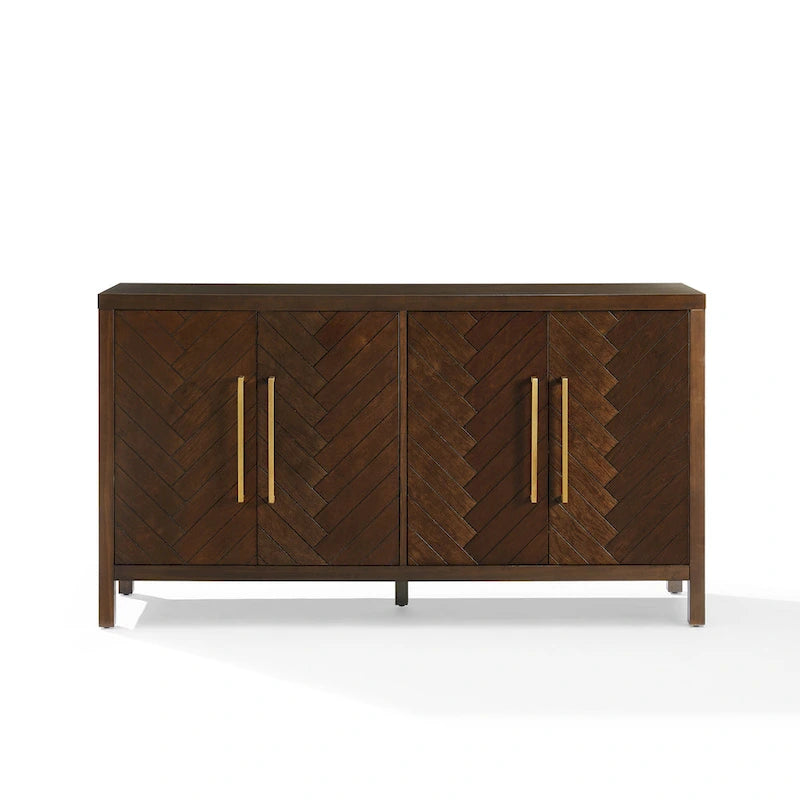 Dark Brown Herringbone 2-Door Sideboard (Fits up to 65" TV)