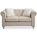 Raisa 60 in. Velvet 2-Seater Sofa With 2-Throw Pillow - 60L x 34W x 30H