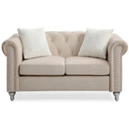Raisa 60 in. Velvet 2-Seater Sofa With 2-Throw Pillow - 60L x 34W x 30H