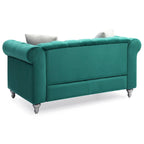Raisa 60 in. Velvet 2-Seater Sofa With 2-Throw Pillow - 60L x 34W x 30H