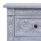Grey 2-Drawer Sideboard | Solid Mahogany Wood | 35.4"×11.8"×23.6"