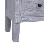 Grey 2-Drawer Sideboard | Solid Mahogany Wood | 35.4"×11.8"×23.6"