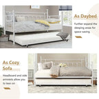 Open Frame Metal Daybed with Trundle, Black, Twin, Sleeps 2