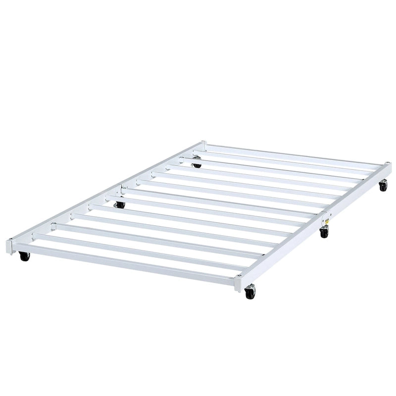Open Frame Metal Daybed with Trundle, Black, Twin, Sleeps 2