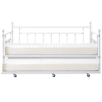 Open Frame Metal Daybed with Trundle, Black, Twin, Sleeps 2