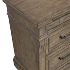 Dusty Taupe 3-Drawer Nightstand with Outlets & USB, Single
