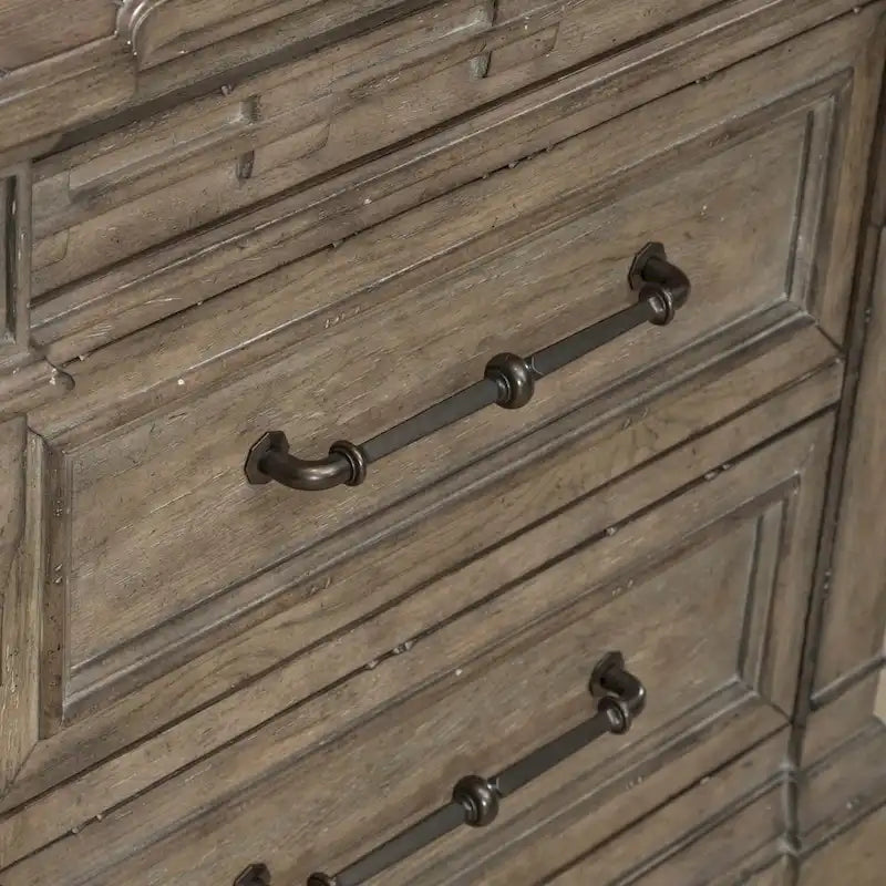 Dusty Taupe 3-Drawer Nightstand with Outlets & USB, Single