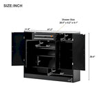 Shoe Cabinet with Adjustable Shelves, Black/White, Holds up to 20 Pairs