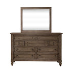Americana Farmhouse Shelter Bed, Dresser and Mirror Bedroom Set