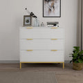 Anmytek Mid-Century Modern 3-Drawer White Dresser for Bedroom Wood Chest of Drawers