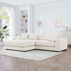 106.28inch Sectional Couch Covers L Shaped Corduroy Sofa Covers Chaise Lounge Cover 2 Pieces with 6pcs Pillows