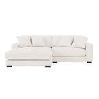 106.28inch Sectional Couch Covers L Shaped Corduroy Sofa Covers Chaise Lounge Cover 2 Pieces with 6pcs Pillows