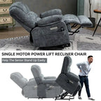 Chenille Large Electric Power Lift Massage & Heat, USB Port,Pockets