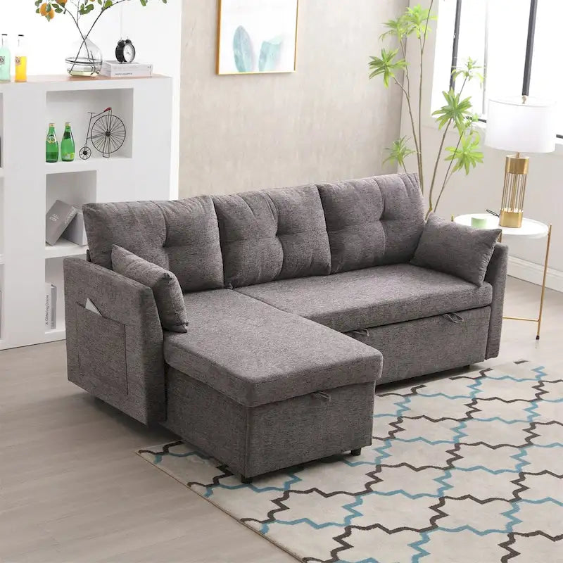 L-Shaped Modular Sectional Sofa with Reversible Chaise and Storage