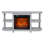 48 Light Gray Wood TV Stand with 18 Black Insert Electric Fireplace