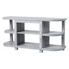 48 Light Gray Wood TV Stand with 18 Black Insert Electric Fireplace