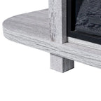 48 Light Gray Wood TV Stand with 18 Black Insert Electric Fireplace