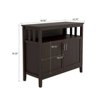 Classic Minimalist Wooden Sideboard with a Cabinet and an Open Storage Compartment