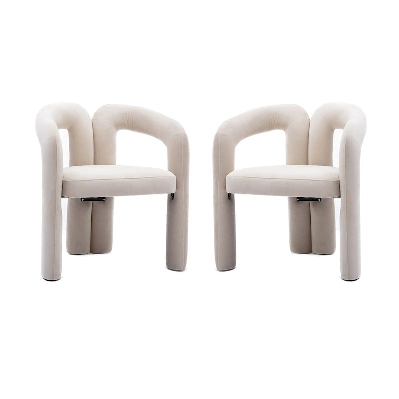 Contemporary Designed Fabric Upholstered Accent/Dining Chair /Barrel Side Chairs Kitchen Armchair for Living Room set of 2
