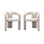 Contemporary Designed Fabric Upholstered Accent/Dining Chair /Barrel Side Chairs Kitchen Armchair for Living Room set of 2