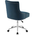 Tufted Swivel Office Chair – Beige / Teal / Azure / Grey | Fabric | Single