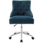 Tufted Swivel Office Chair – Beige / Teal / Azure / Grey | Fabric | Single