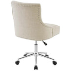 Tufted Swivel Office Chair – Beige / Teal / Azure / Grey | Fabric | Single