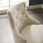 Tufted Swivel Office Chair – Beige / Teal / Azure / Grey | Fabric | Single