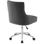 Tufted Swivel Office Chair – Beige / Teal / Azure / Grey | Fabric | Single