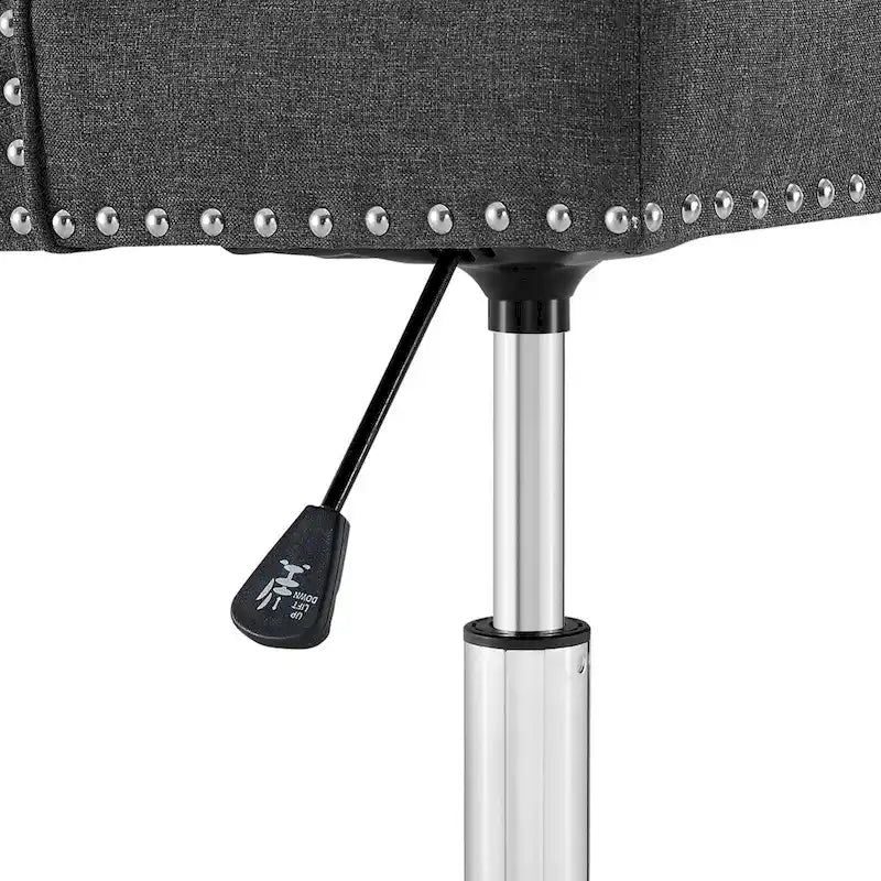 Tufted Swivel Office Chair – Beige / Teal / Azure / Grey | Fabric | Single