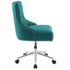 Tufted Swivel Office Chair – Beige / Teal / Azure / Grey | Fabric | Single
