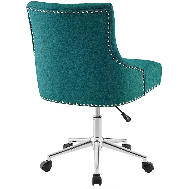 Tufted Swivel Office Chair – Beige / Teal / Azure / Grey | Fabric | Single