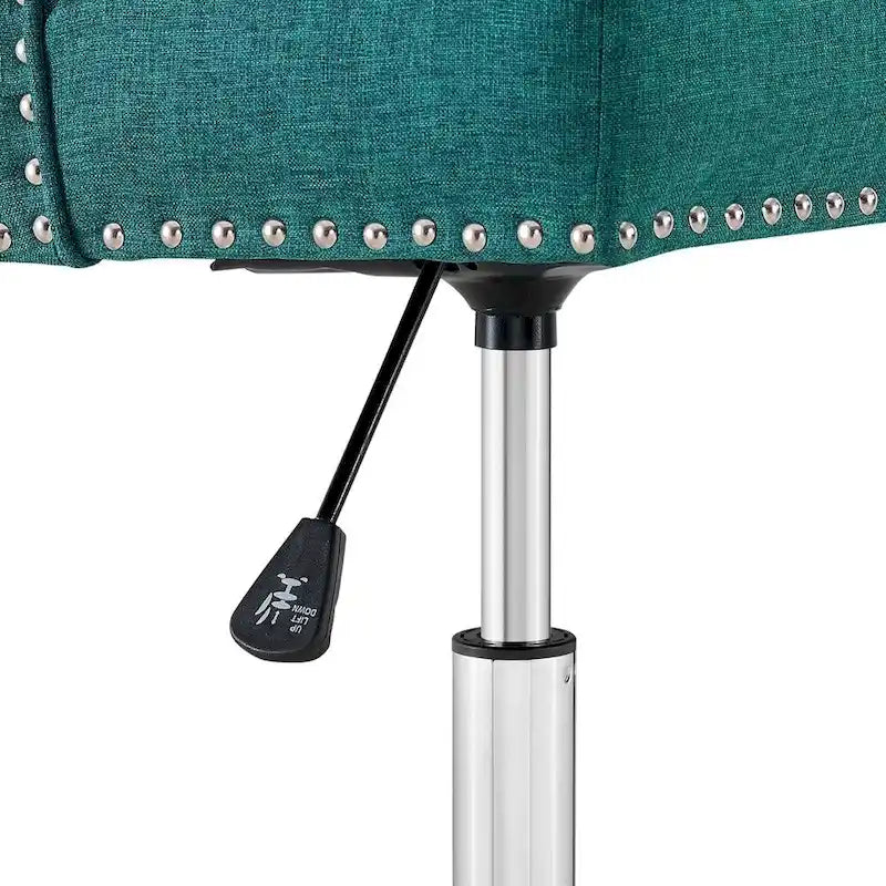 Tufted Swivel Office Chair – Beige / Teal / Azure / Grey | Fabric | Single
