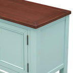 Vintage Console Table with Drawers and Cabinets, Retro Sofa Table for Entryway, Living Room and Hallway